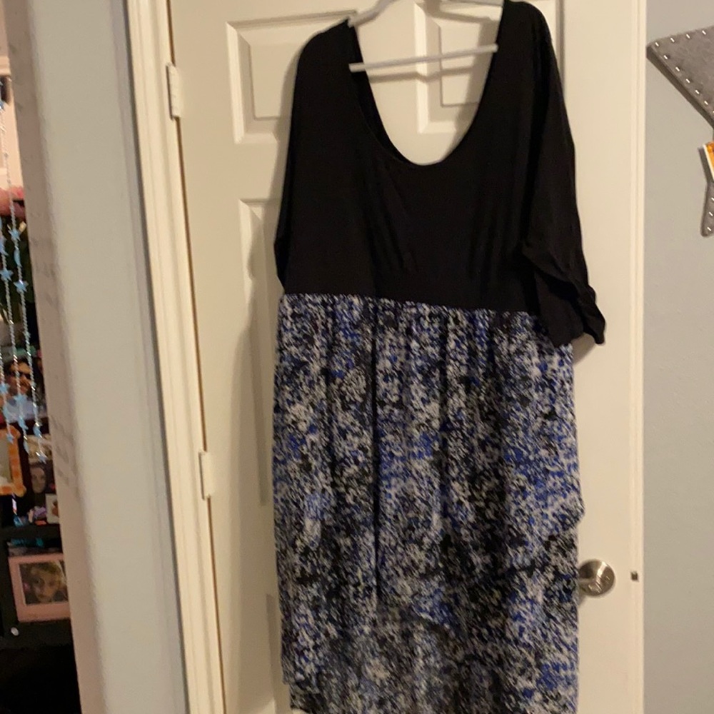 torrid Black Top Blue Floral Skirt Plus Size Dress